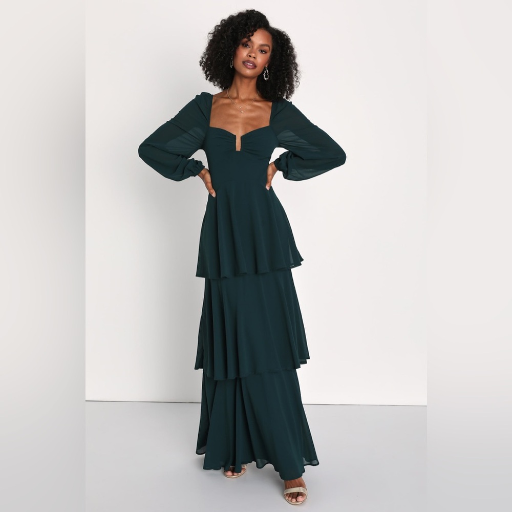 Lulu's Dark Green Maxi Dress